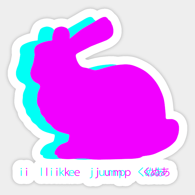 Vaporwave Bunny Sticker by DACHSWERK